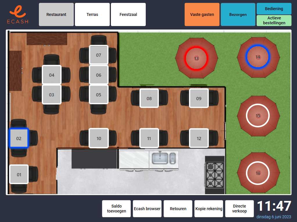 kassasysteem plattegrond hotel